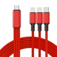 thumbnail image 1 of Cshidworld Cables de Carga Múltiple de 4 Pies, Cargador Rápido de Nylon Trenzado 3 en 1 Universal para Teléfono con Carga Rápida y Puerto para iPhone/puerto Tipo C Compatible con la Mayoría de los Te, 1 of 7