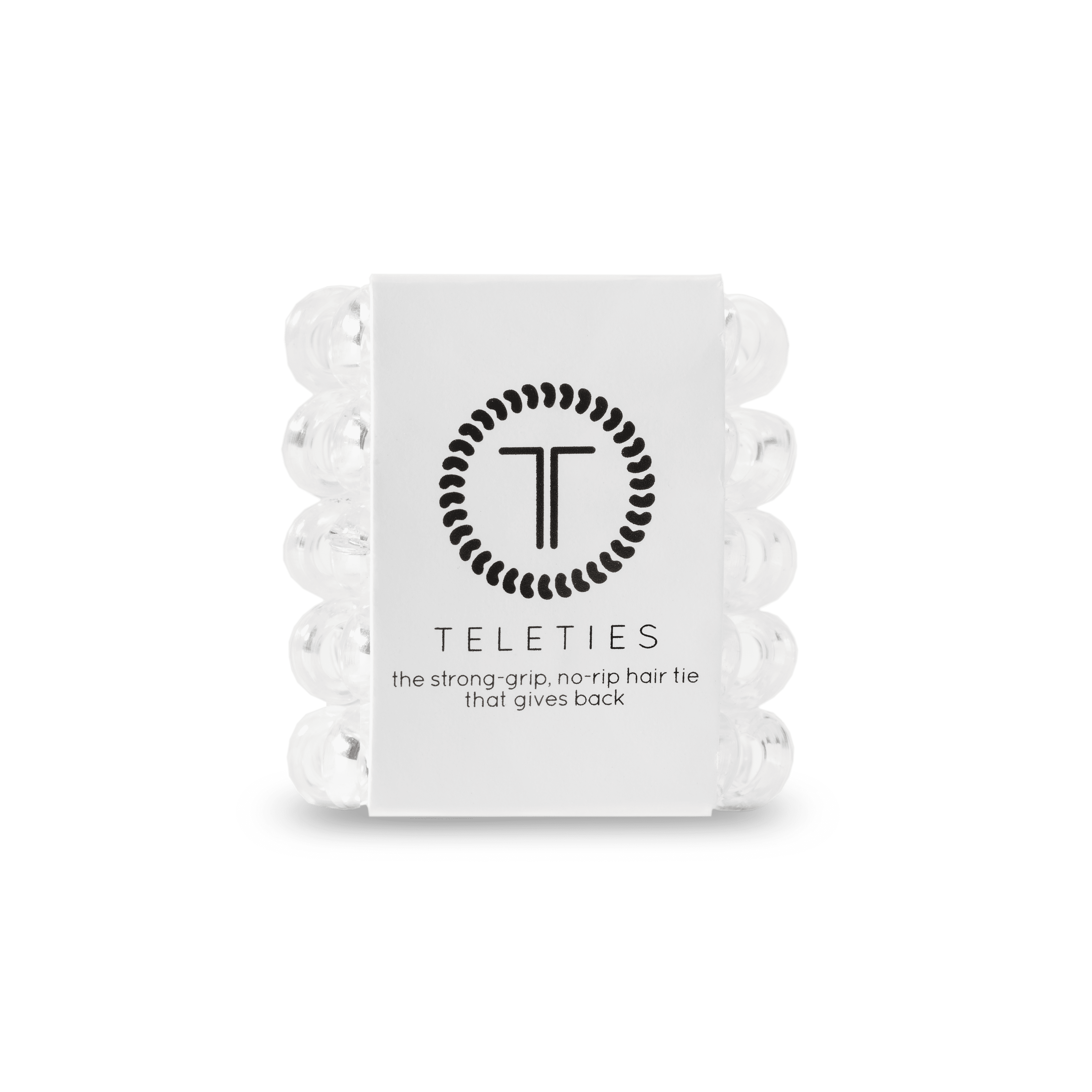 TELETIES Tiny Hair Ties, Crystal Clear