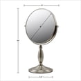 thumbnail image 5 of OVENTE 8'' Tabletop Makeup Mirror with 1X/7X Magnification, 360° Swivel Design and Double-Sided Free-Standing Vanity Mirror Perfect for Dresser, Bedroom and Office Desk, Nickel Brushed MNLAT80BR1X7X, 5 of 9