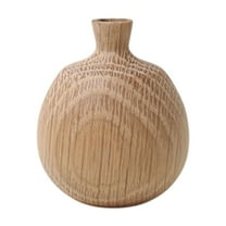 Btomtd Wooden Vases as Home Decoration Pieces, Natural Finish Tabletop Vase and Ornament, Wood Flower Pot Container for Room Decor, C