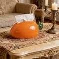 thumbnail image 6 of Ceramic Tissue Box, Carrot Shaped Napkin Holder for Kitchen Bathroom, Modern Home Decor Countertop Organizer, Fun Vegetable Style Dispenser with Non-Slip Bottom, Orange 9x5x4.3 Inches, 6 of 8