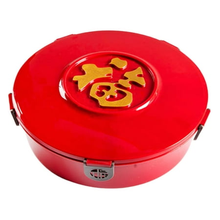 

1pc Practical Dried Fruit Plate Wedding Food Serving Tray Plastic Candy Box(Red)
