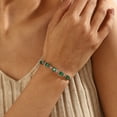 thumbnail image 4 of Juwaliy 18K White Gold Plated Oval Tennis Bracelets for Women,May Birthstone Bracelet Green Emerald Mom Jewelry Birthday Mother's Day Gifts Idea, 4 of 8