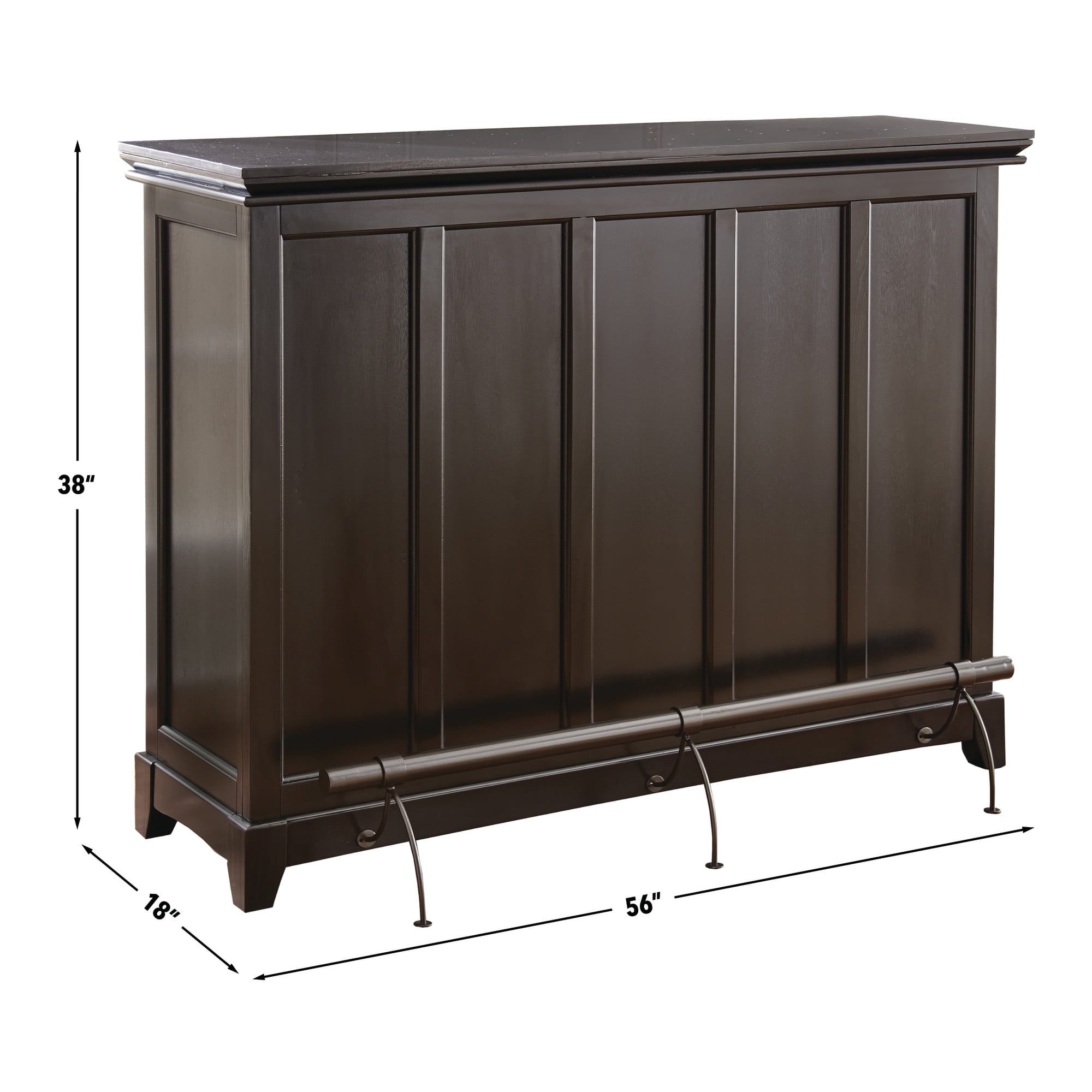 Steve Silver Garcia Modern Home Bar Cabinet Counter Height, Black