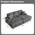 thumbnail image 2 of BUIORD 84" Oversized 3-Seater Chaise Lounge Indoor - Corduroy Upholstered Lounge Chair with Cup Holder and Storage - Deep Seat Chaise Lounge for Living Room - Gray, 2 of 9