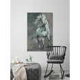 thumbnail image 5 of Parvez Taj "Running White Horse" Painting Print on Wrapped Canvas, 5 of 7