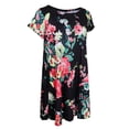 thumbnail image 1 of Vestido corto floral Hugo Mujer Verano Manga Corta Cuello Redondo Negro XXL, 1 of 9