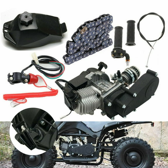 Miumaeov 49cc 2-Stroke Engine Air-Cooled Motor Kit Pull Start For Pocket Mini Quad Bike ATV Scooter