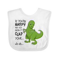 Inktastic T-rex Can't Clap Boys or Girls Baby Bib