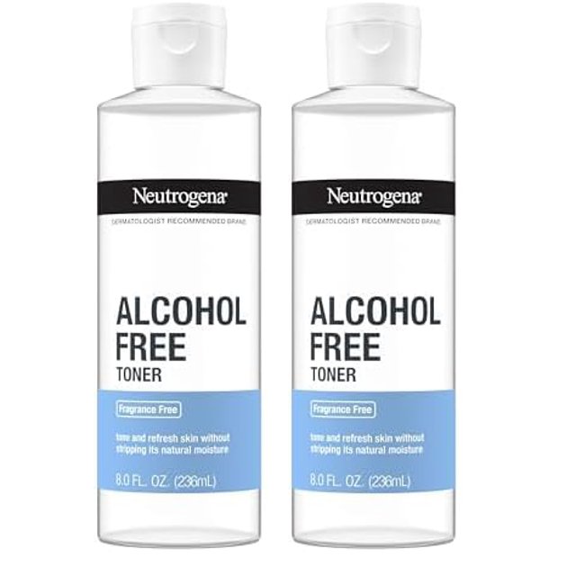 Tónico facial Neutrogena, suave para uso diario, sin alcohol, 240 ml (x2)