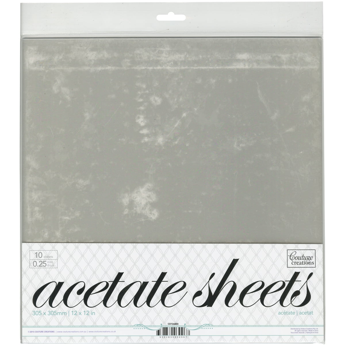 Couture Creations Acetate Sheets 12"X12" 10/Pkg.25Mm Walmart Canada