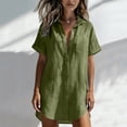 thumbnail image 3 of Women Cotton Swimsuit Coverup Shirt Dress Button Down Bathing Suit Cover Up Beach Vacation Outfits, 3 of 5