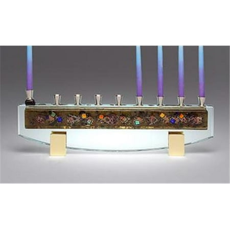 Judaica SB-GMEN-JM47 Gala Bronze Glass Menorah
