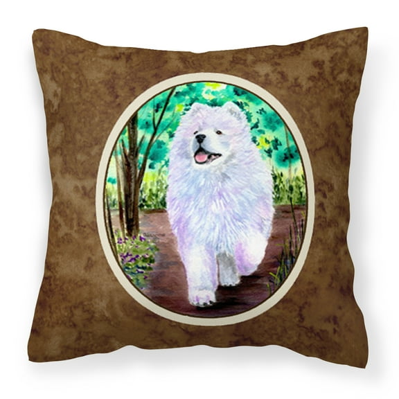 Carolines Treasures SS8458PW1414 Samoyed Fabric Decorative Pillow, 14Hx14W, multicolor