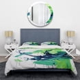 thumbnail image 3 of Designart "Emerald and Sapphire Surreal Swirls Enchantment II" Abstract Bedding Covert Set - Abstract Green Modern Bed Set With 2 Shams, 3 of 5