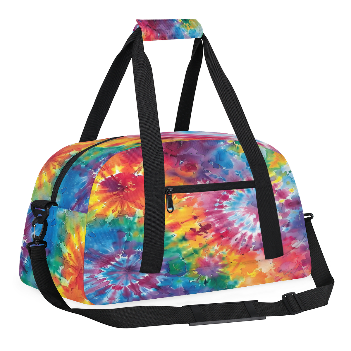 Herdesigns Tie Dye Sports Duffle Bag for Women & Men, Colorful Gym Bag Dance Bag Overnight Bag Carry On Weekender Travel Bag