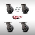 thumbnail image 2 of 5 Inch 316SS Thermo Flat Tread Swivel Caster Set w/Roller Bearings & Swivel Lock, 2 of 2