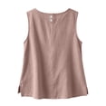 thumbnail image 6 of Nooxsoe Women Cotton Linen Sleeveless Tank Tops Sleeveless Camisole Scoop Neck Solid Boho Gauze Tops for Women Cropped Linen Tank Tops Wide Tank Tops for Women Sleeveless Tops for Women Gold L, 6 of 9