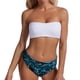 thumbnail image 1 of Traje de baño sin tirantes de cintura alta, encantador traje de baño de dos piezas a la moda para mujer, Top blanco y pantalones cortos verdes XL, 1 of 6