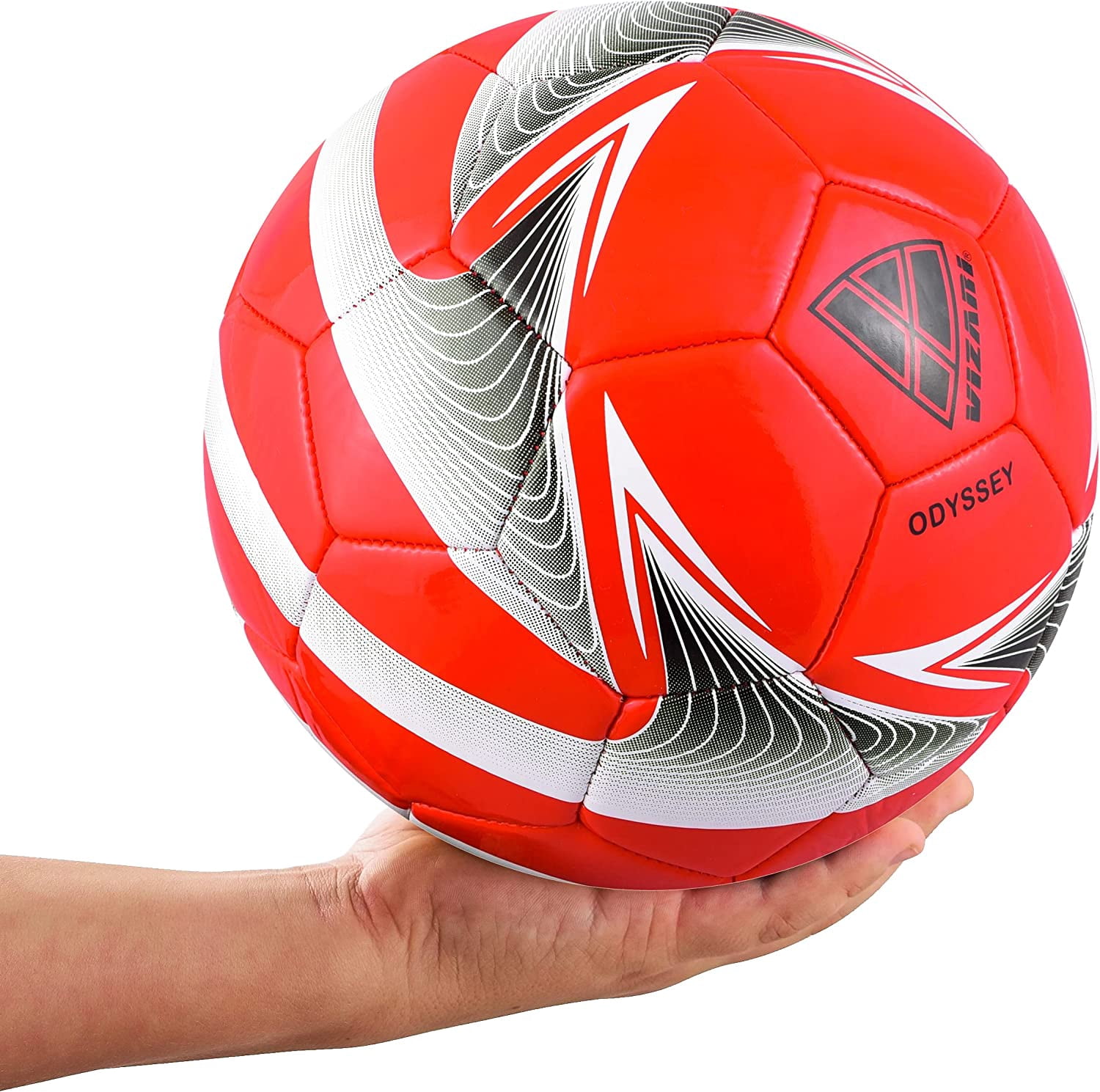 Vizari Odyssey Soccer Ball | Sizes 3, 4, 5 | Durable for Practice & Matches | Indoor & Outdoor Play - RED, 3