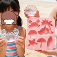 thumbnail image 2 of Molde de silicona for cubitos de hielo de 6 cavidades con tema de playa de verano, molde for pastel de chocolate con forma de animal for hornear y hacer hielo, 2 of 5