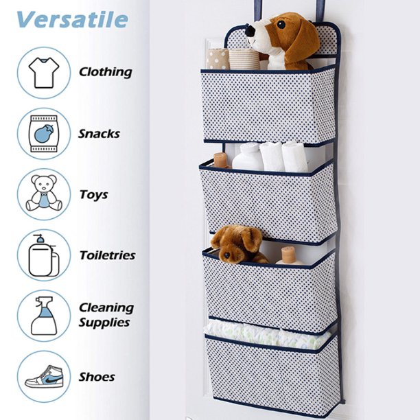 Over Door Organizer with 4 Large Mesh Pockets 10 lbs Weight Capacity