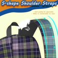 thumbnail image 5 of Blue and Green Checkered Pattern 17" School Backpacks for Teens,Waterproof Oxford Fabric,S-Shape Padded Straps for School,Travel,Hiking,Camping, 5 of 6