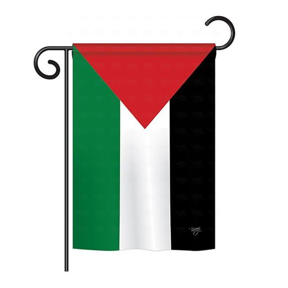 Breeze Decor BD-CY-GS-108228-IP-BO-D-US14-BD 13 x 18.5 in. Palestine Flags of the World Nationality Impressions Decorative Vertical Double Sided Garden Flag Set with Banner Pole