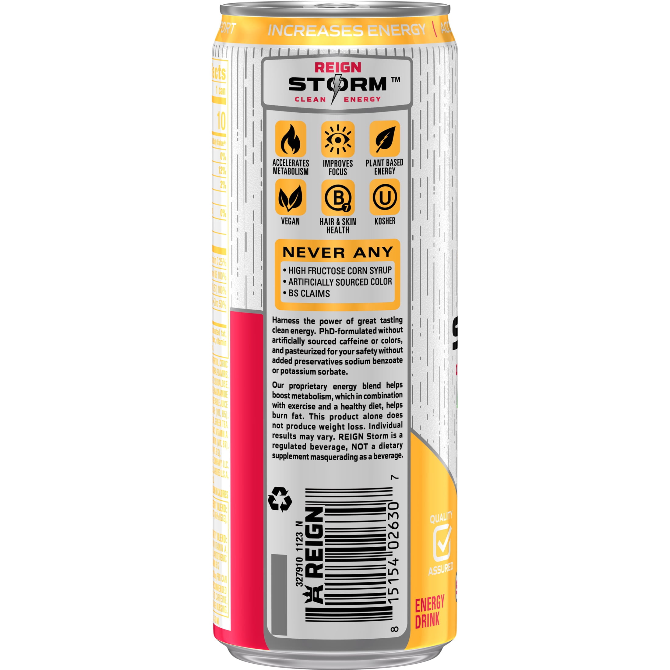 (5 pack) Energy Drink, Strawberry Apricot Flavor, 12 oz Can