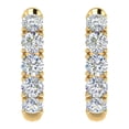 thumbnail image 2 of 1/2 Carat 5-Stones Diamond Hoop Earrings in 14K Yellow Gold (I1-I2 Clarity), 2 of 3