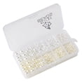 thumbnail image 4 of 1000 Uds de plástico espaciadoras bola intermedias artesanales joyería blanco y beige SIN AGUJERO Zulema 1000x simular perlas perlas, 4 of 8