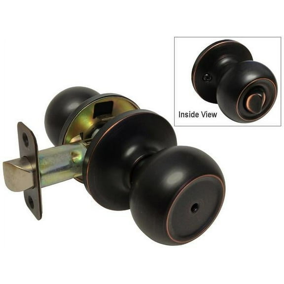 Dark Oil Rubbed Bronze Privacy Round Knob Bedroom Bathroom- Style 5765DBR