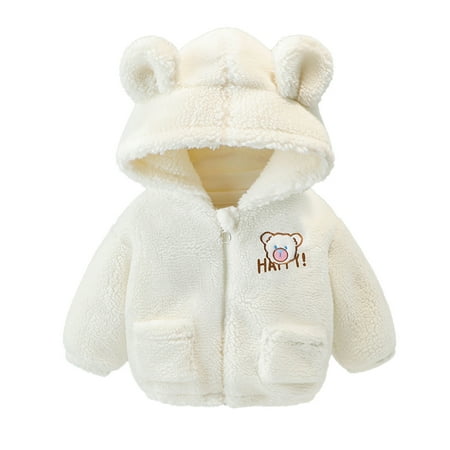 

kpoplk Baby Leather Jacket Baby Jacket Flannel Shirt Button Lapel Long Sleeve Plaid Shacket Jacket Winter Jackets(White)