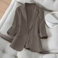 thumbnail image 5 of ZQUUVOU Womens Business Blazers Lapel Solid Color Button Down Casual Suit Jacket (Coffee,L), 5 of 8