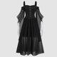 thumbnail image 1 of WILLBEST Vestidos Casuales para Mujer con Curvas Vestidos para Mujer de Talla Grande Moda Estilo Gótico Vestido Midi Vintage con Mangas Largas Acampanadas Vestido de Fiesta Línea A XXXXXGrande, 1 of 3