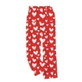thumbnail image 2 of Vetsdori Womens Flannel Pajamas Pants Fleece Pj Bottoms Casual Soft Sleepwear Wide Leg Holiday Lounge Pants for Women Valentine Printing, 2 of 5