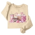 thumbnail image 2 of Amzcrzy Chandails en Molleton pour Femmes Manches Longues Chemises pour Femmes Saint-Valentin Amoureux Café Décontracté Imprimé Manches Longues Col Rond Chandail à Capuchon Imprimé Mode Chandail en Molleton Sans Tête L, 2 of 8