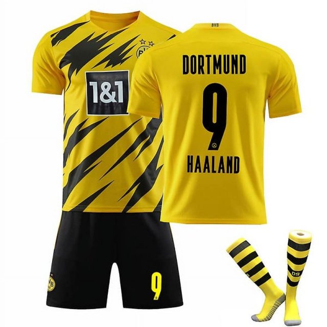 Camiseta de fútbol para niños Camiseta de fútbol Camiseta de entrenamiento local visitante 21/22 Dortmund Home Kit Haaland 9 Niños 26 (140-150) oso de fresa Electrónica