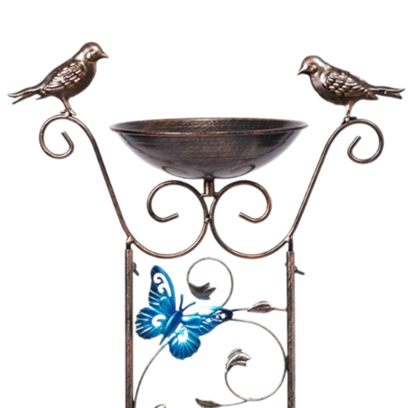 Colaxi Bird Bath with Garden Trellis 14.3x39inch Garden Plant Support for Climbing Flowers Vines Multifunctional Simple Installation Butterfly