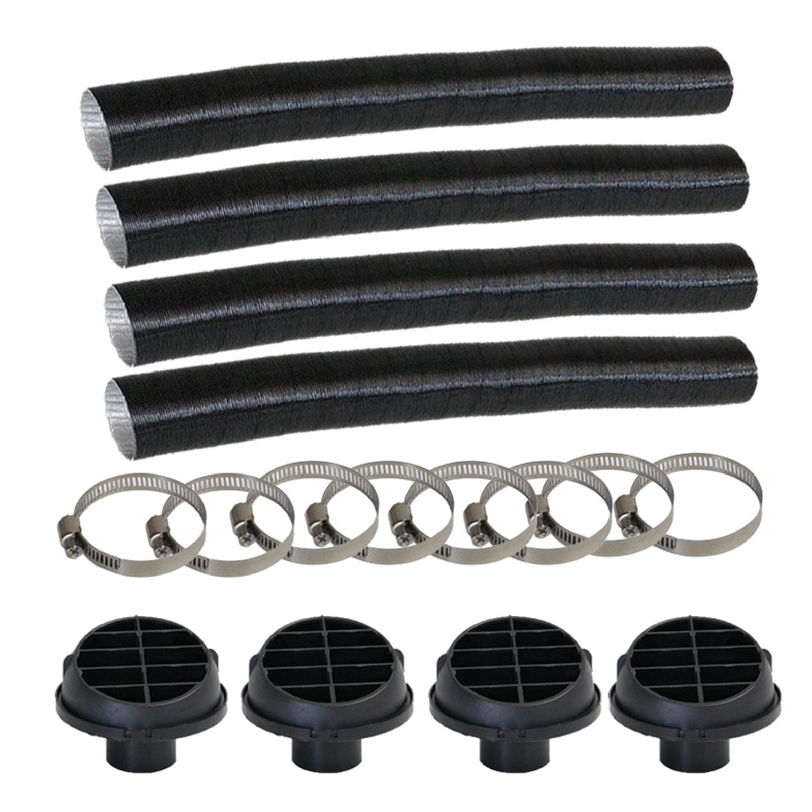 4 Pack 42mm Heater Duct Pipe Kit for Air Diesel Heater with 4 Vent Outlets and 8 Clamps Extendable Tube 38cm to 80cm for Car Truck RV