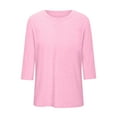 thumbnail image 4 of HongQid Plus Size Tops for Womens 3/4 Sleeve Casual T Shirts Loose Fit Tunic Round Neck Blouse, 4 of 4