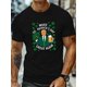 thumbnail image 1 of [Alegría Navideña] Camiseta Gráfica del Día de San Patricio para Hombre - Diseño "Make America Great Again" con Ilustración de Trébol y Jarra de Cerveza, Camiseta Casual de Cuello Redondo y Manga Cort, 1 of 5