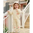 thumbnail image 5 of 2T Baby Girls Clothes 3T Girl 2PCS Fall Winter Outfits Cute Flower Toddler Girls Long Sleeve Sweatshirt Top Pants Clothing Set Apricot, 5 of 6