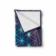 thumbnail image 2 of Mandala Soft Flannel Fleece Throw Blanket, Flower of Life Design on Dark Toned Background with Ombre Effect, Cozy Plush for Indoor and Outdoor Use, 50" x 60", Pale Blue Violet Indigo, by Ambesonne, 2 of 6