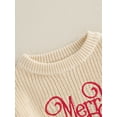 thumbnail image 6 of Toddler Baby Boy Girl Christmas Knit Sweater Letter Embroidery Long Sleeve Sweater Pullover Warm Fall Winter Top Clothes, 6 of 8