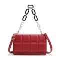 thumbnail image 1 of Sywqhk Mujeres Pu Cuero Diamante Enrejado Bolso Cadena Pequeños Bolsos De Hombro (Rojo) Sywqhk Para estrenar, 1 of 9