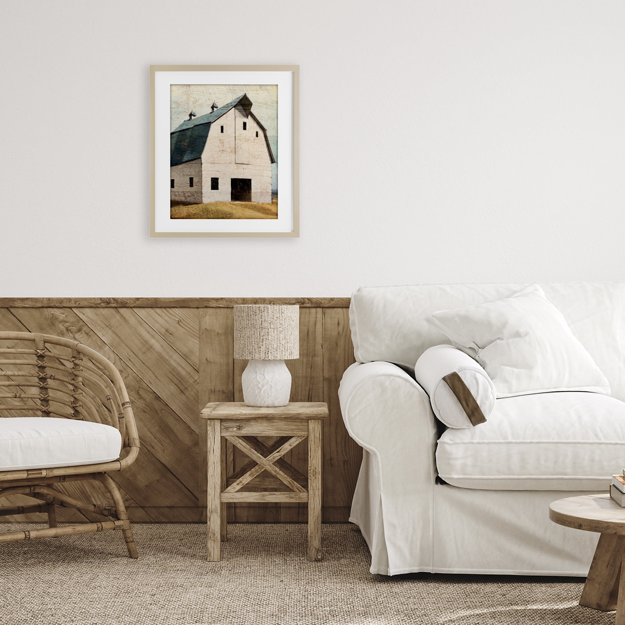 Stupell Industries Rustic Big Barn Blue Birch Framed Print Under Glass, design by Susan Jill