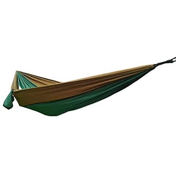 Ovente Outdoor Camping Hammock 485 Pounds Capacity with 2 Meter Rope and Parachute Grade Nylon, Heavy Duty Carabiner and Free Hammock Bag Gear, with Tree Straps for Easy Installation, Green HKA95G