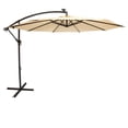 thumbnail image 3 of Living Accents 10 ft. Offset Tiltable Tan Patio Hanging Umbrella, with 40 LED Lights, 3 of 5