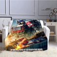 thumbnail image 1 of Manta de franela con estampado de dibujos animados t-transformers, mantas cálidas para camas, manta de Picnic, forros de cama, regalo de cumpleaños, 1 of 4
